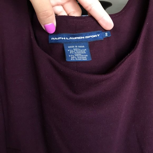 Ralph Lauren Sport Burgundy Midi Body con Dress - Picture 3 of 4